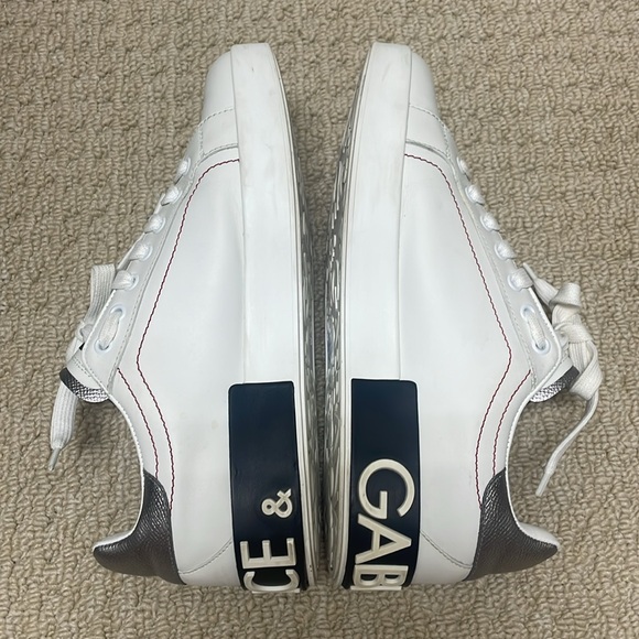 Authentic D&G Dolce& Gabbana Italy Portofino Sneakers  logo Sz40 White L… - Picture 10 of 15